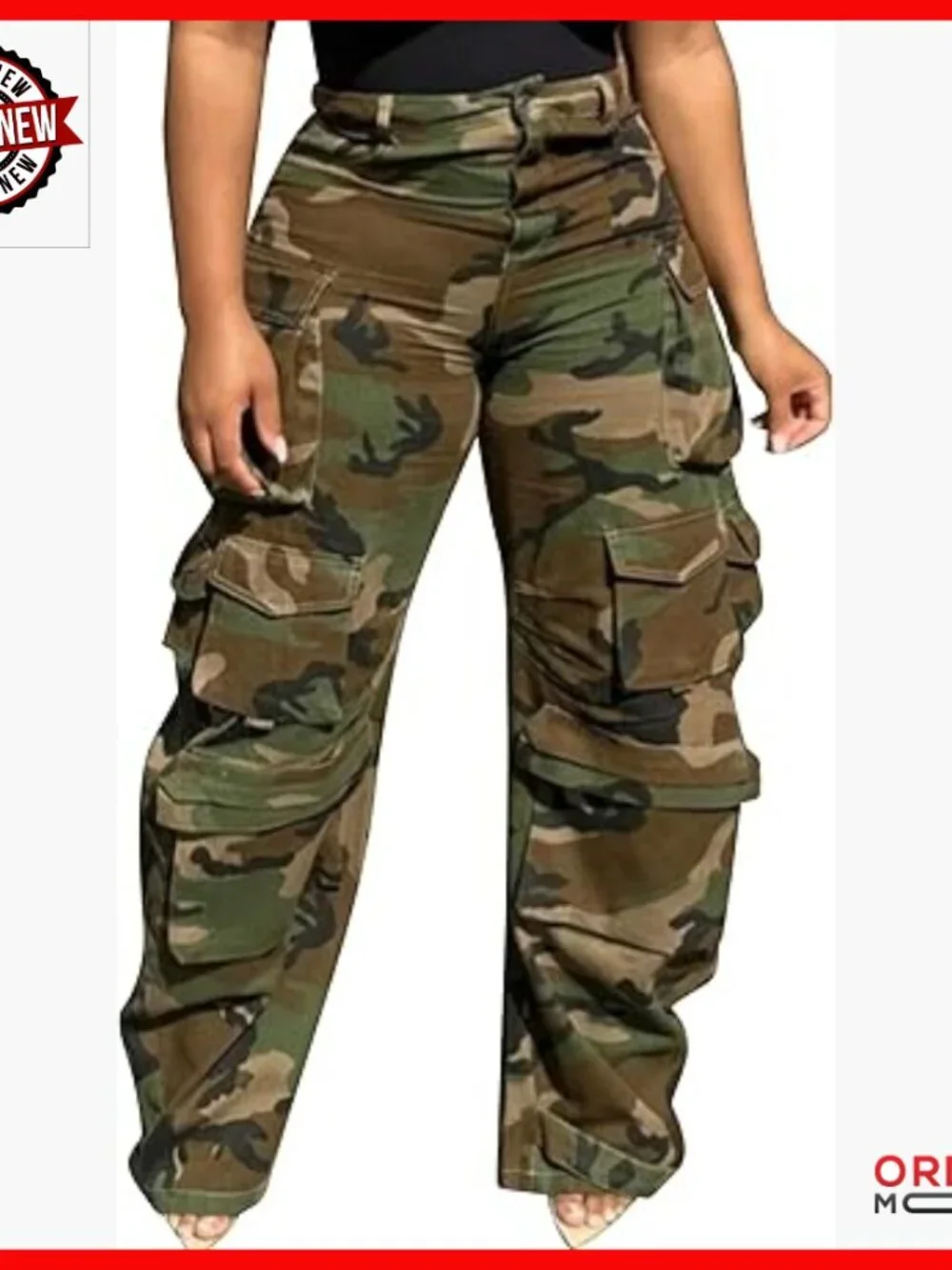 High Waisted Wide Leg Cargo Pants with Pockets Streetwear Casual